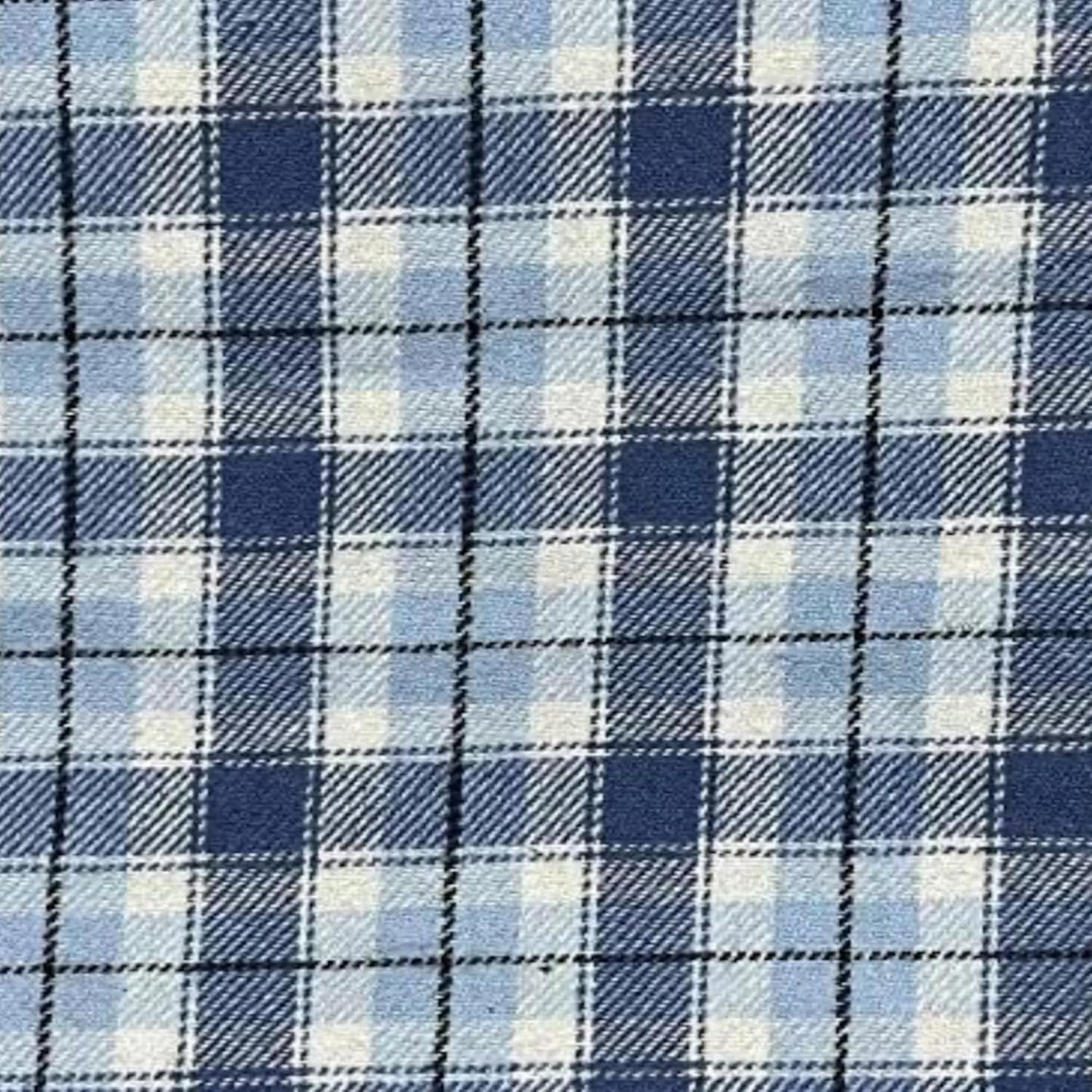 100% Cotton Flannel Fabric - Versatile Blue Plaid for Crafts