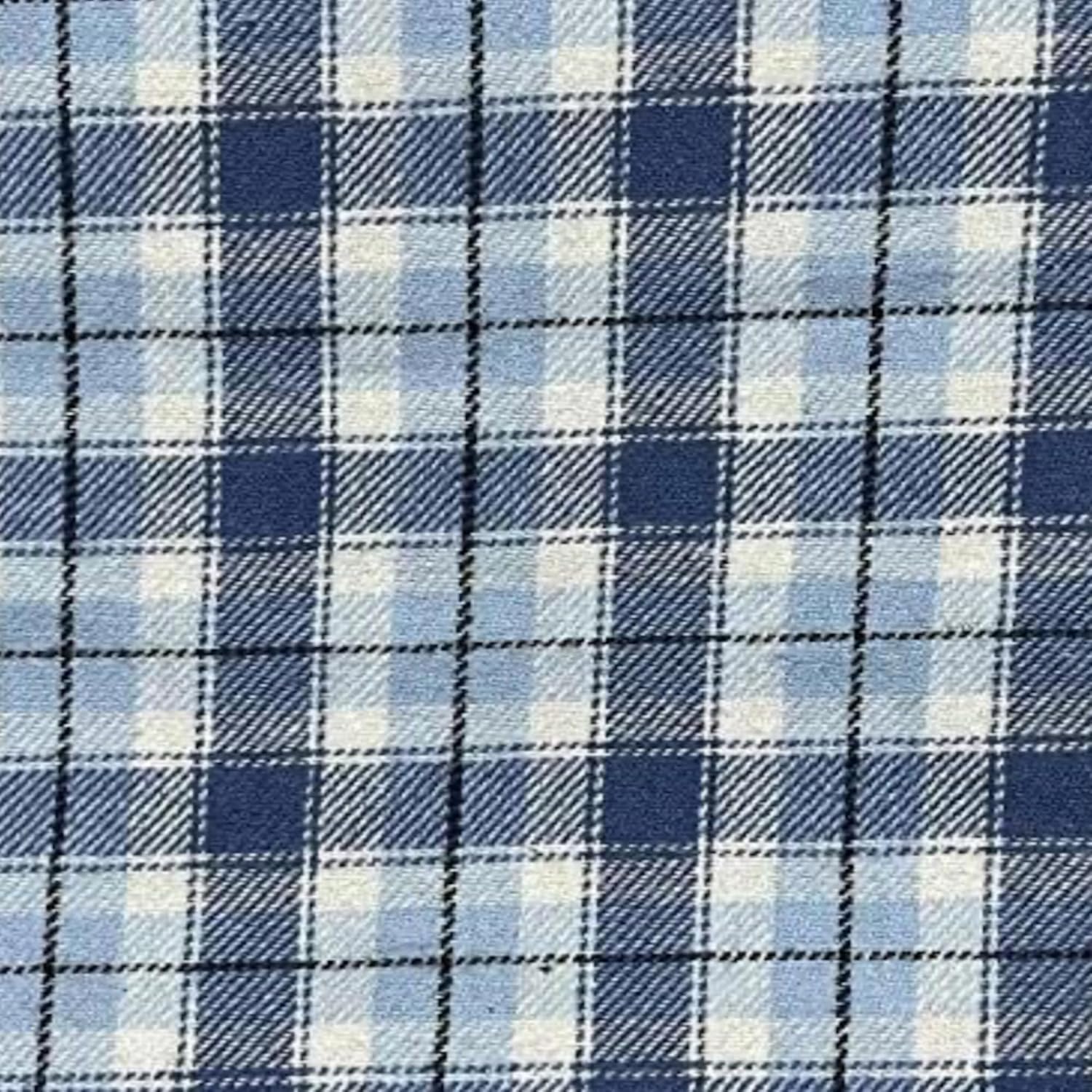 100% Cotton Flannel Fabric - Versatile Blue Plaid for Crafts