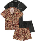 2 Pack Womens Pajama Set Button Down Short Sleeve - Lightweight Summer