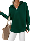 PRETTYGARDEN Long Sleeve Quarter Zip Pullover Sweater (Style DPMN)