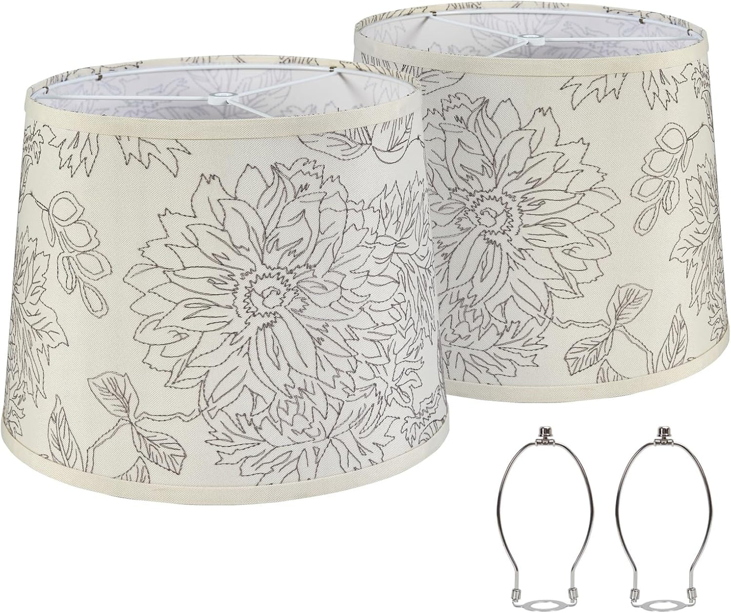 Luvkczc Drum Fabric Lampshades Set of 2 for Table Lamps