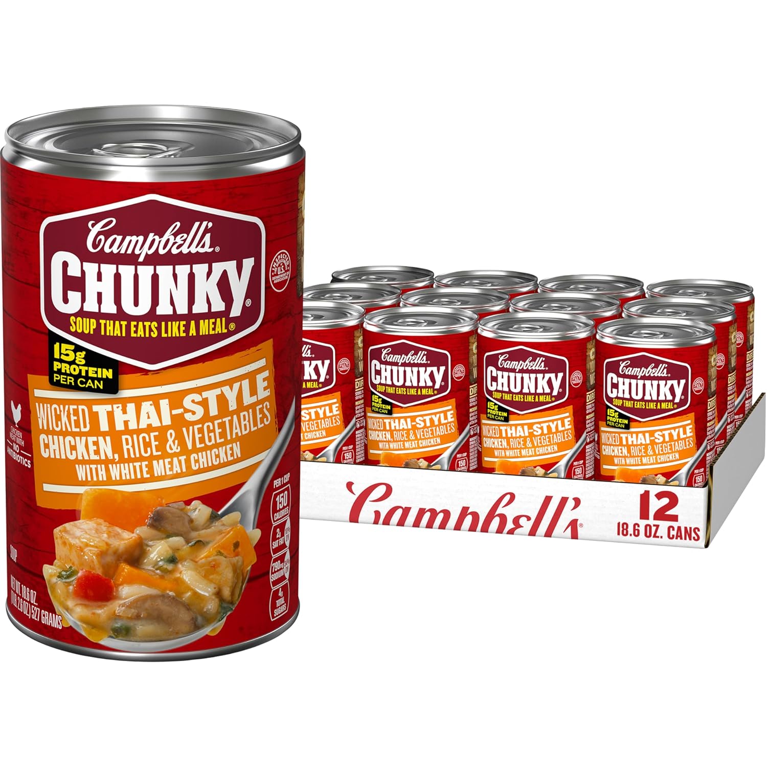 Campbell's Chunky Wicked Thai-Style Chicken Soup, 12 Pack
