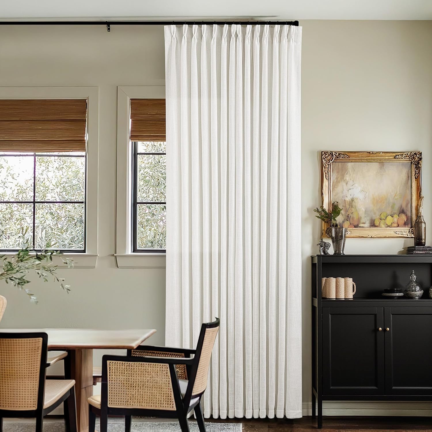 86 Inch Pinch Pleated Linen Curtains for Elegant Living Spaces