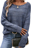 Women's Boat Neck Crochet Sweater - Lightweight Fall Pullover