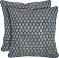 Peacock Blue Cotton Pillow Covers Set of 2 - Modern Farmhouse Style