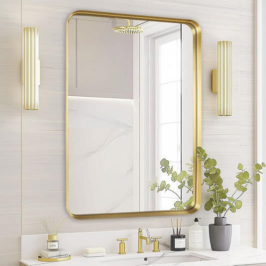 Fabuday Gold Mirror Bathroom Wall - Stylish 36x24 Inch Design