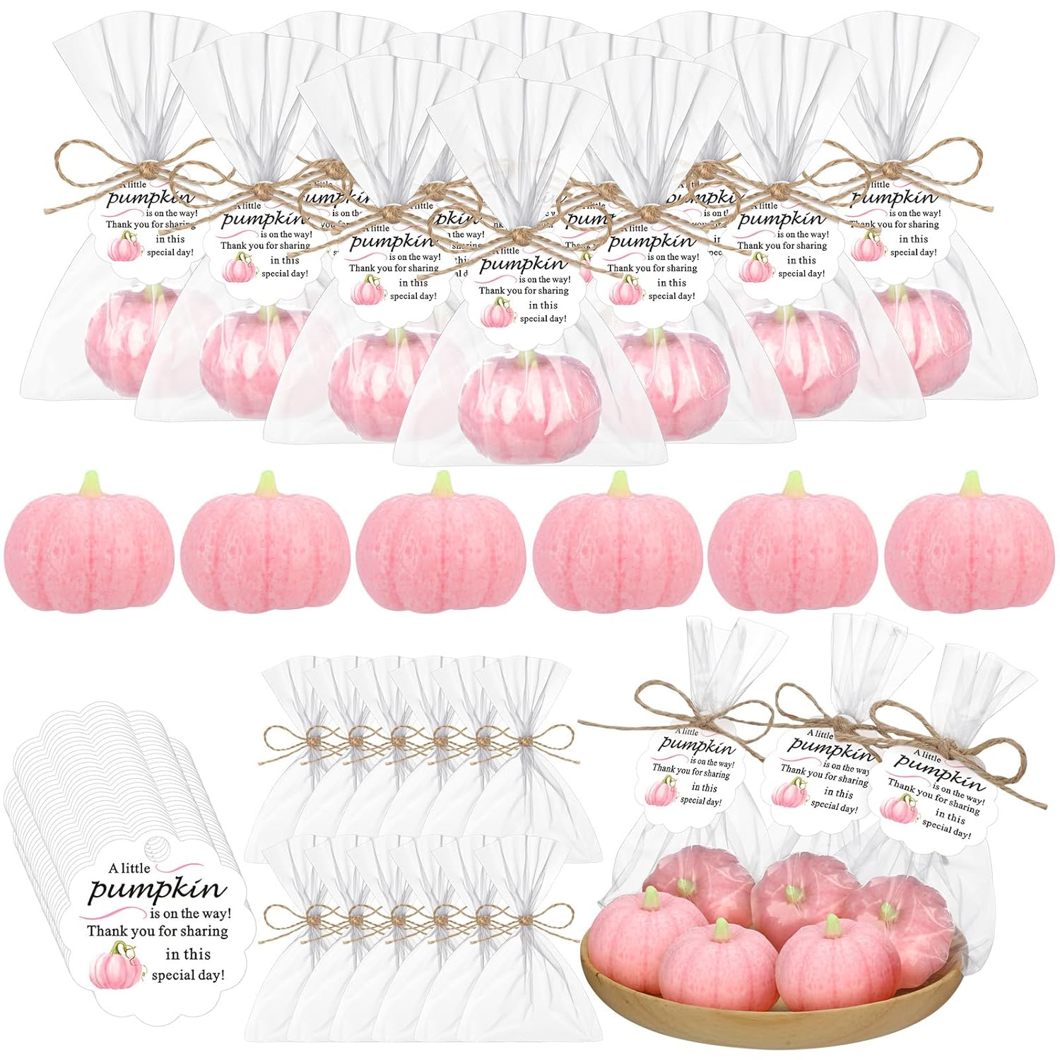 Demissle 40 Fall Pumpkin Baby Shower Favors for Guests