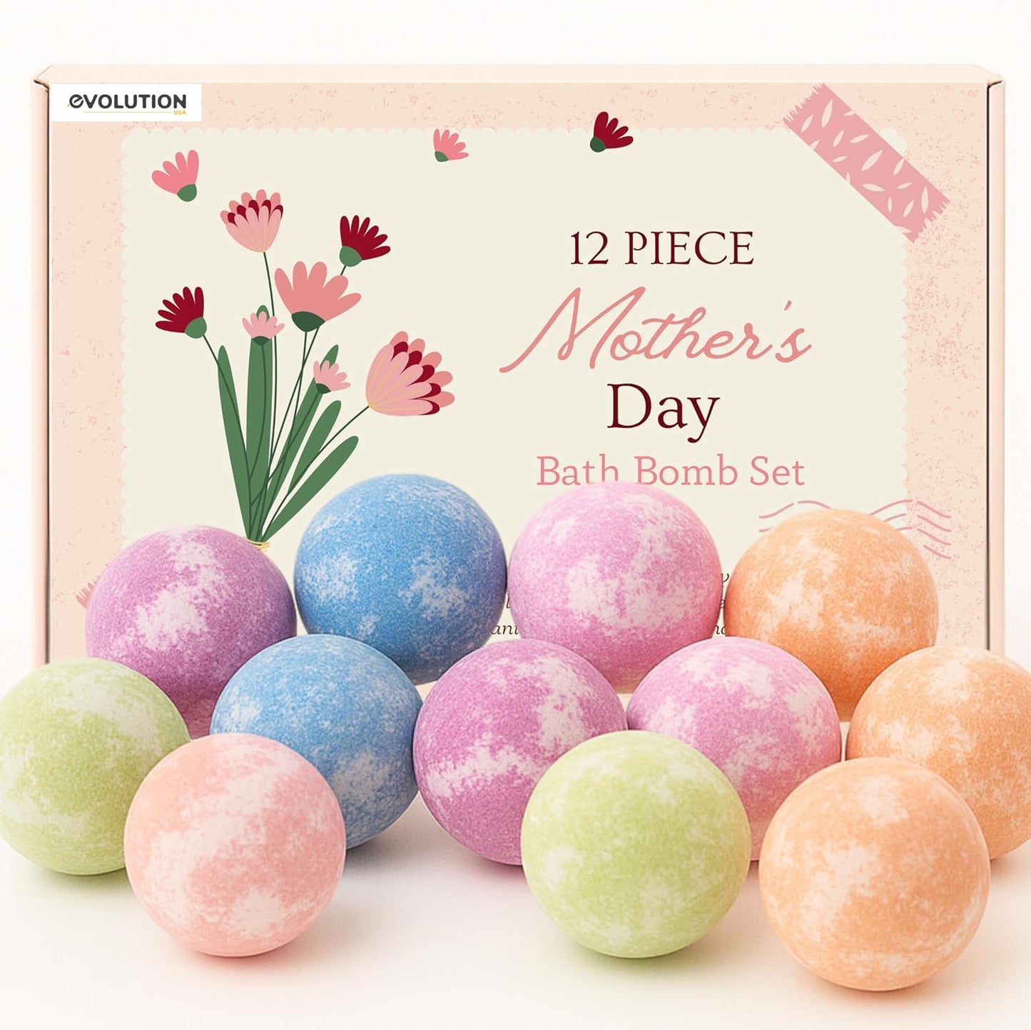 EvolutionUSA Mother's Day Bath Bombs Gift Set for Women