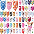 Dog Paw Print Bandanas Bulk 100 Pack - Cute Adjustable Kerchiefs