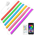 maylit Smart Under Cabinet Lights Plug in, 6 Pcs 12in RGB - Dimmable