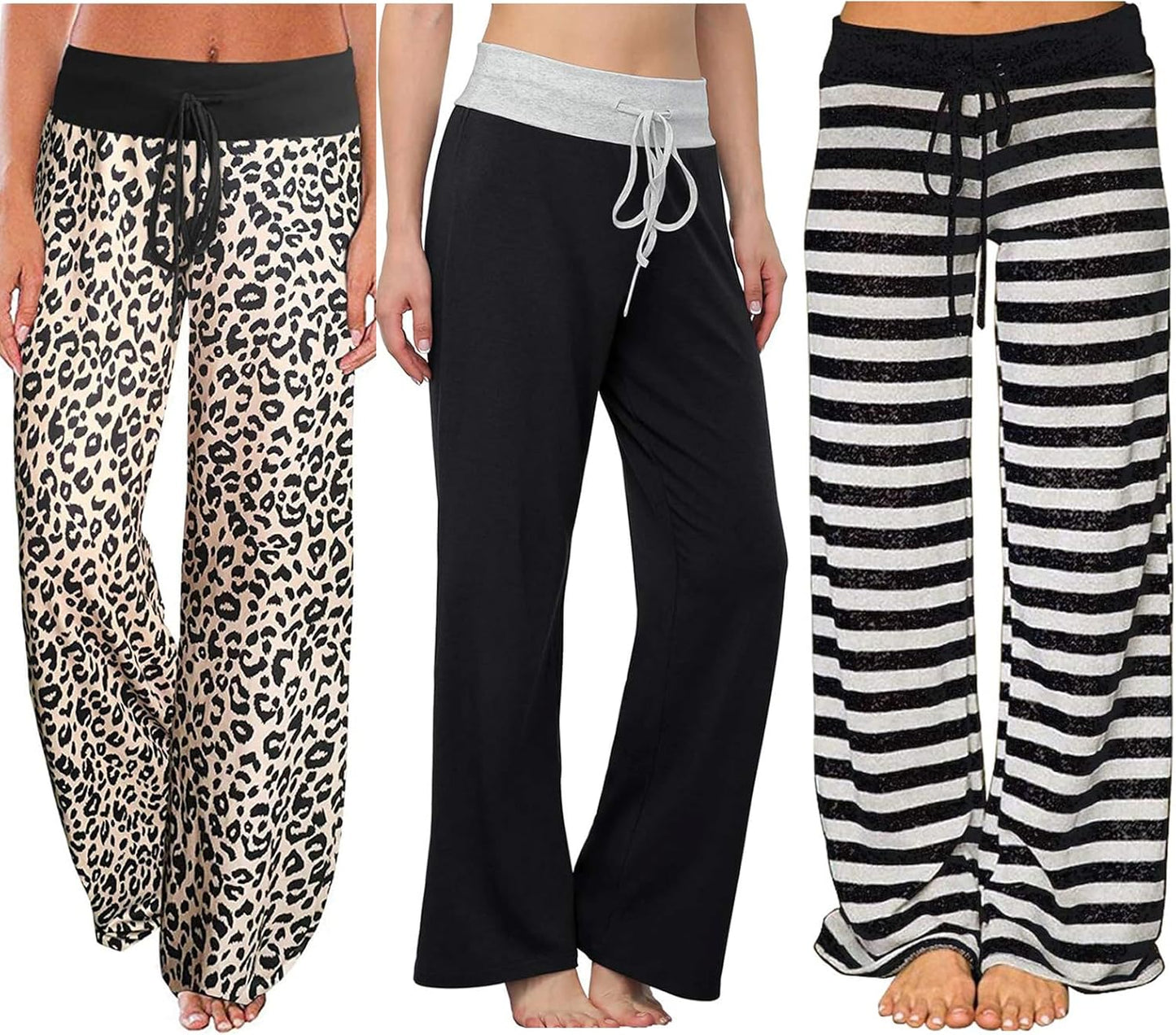 Comfy Pajama Pants for Women - Soft Wide Leg Lounge Bottoms