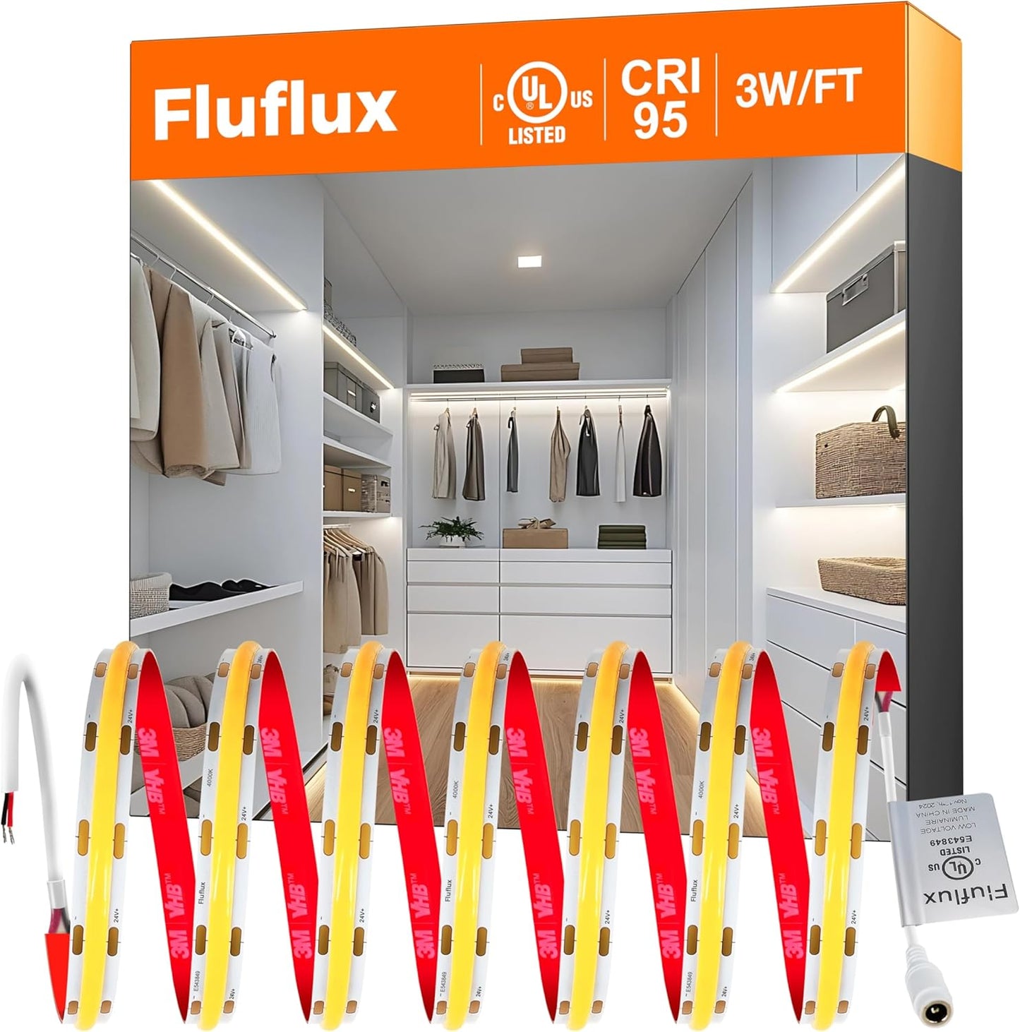 COB LED Strip Lights Cool White 4000K for Accent Lighting