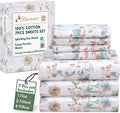 100% Natural Cotton Split King Sheets - 7 Pc Percale Set Radiant