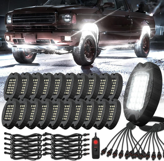 Alloy Pure White LED Rock Lights for Trucks and Offroad Vehicles