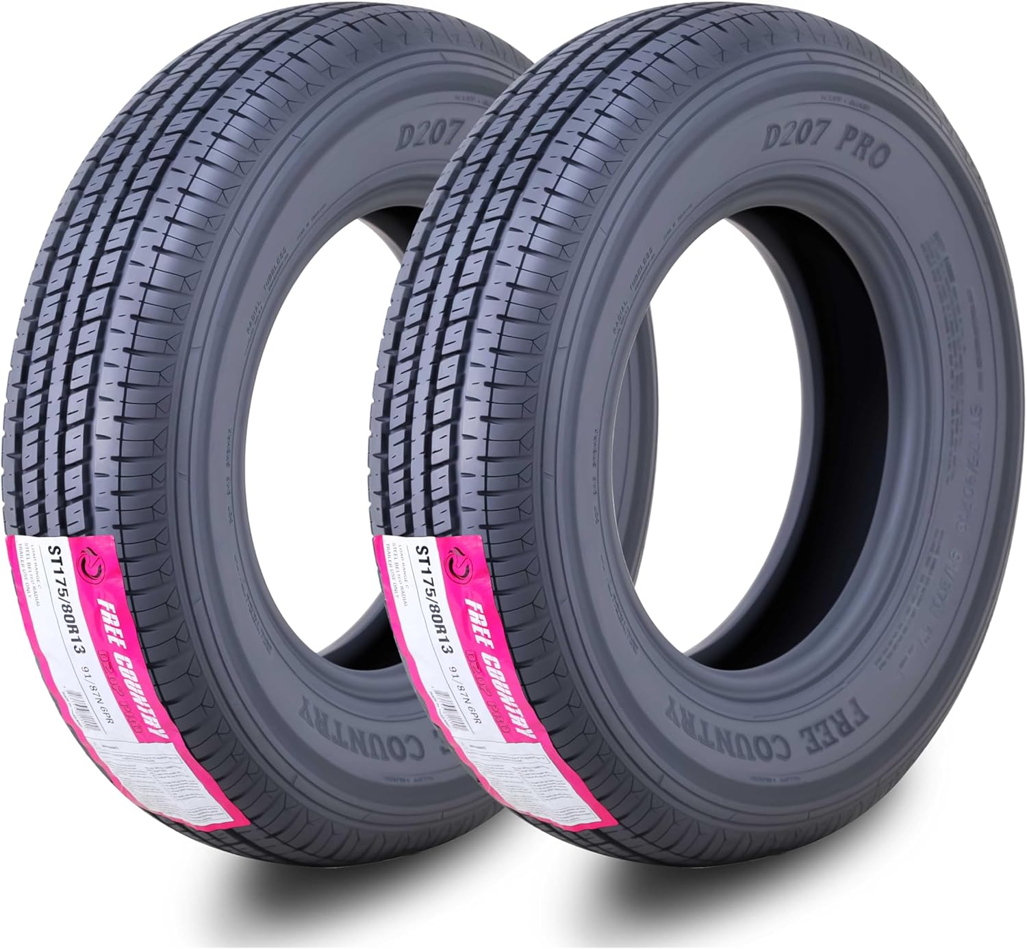 Premium Trailer Tires ST 175/80R13 with Scuff Guard for Safety