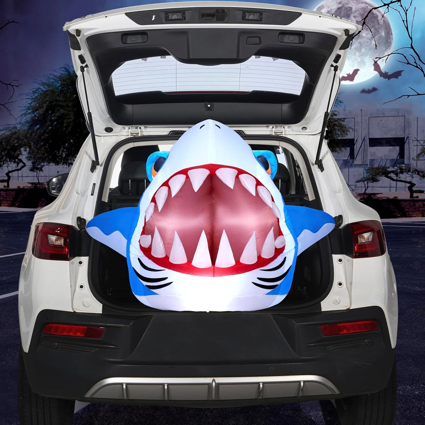 Halloween Inflatables Outdoor Decor: Shark Blow Up with LEDs