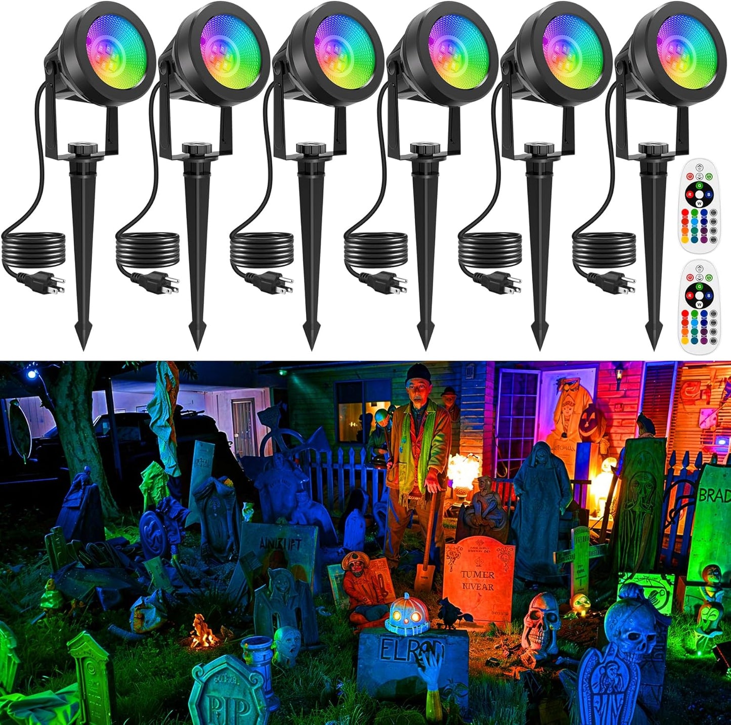 Halloween RGB Spot Lights Outdoor for Colorful Landscape Lighting