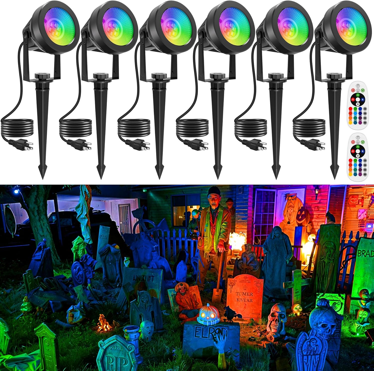 Halloween RGB Spot Lights Outdoor for Colorful Landscape Lighting