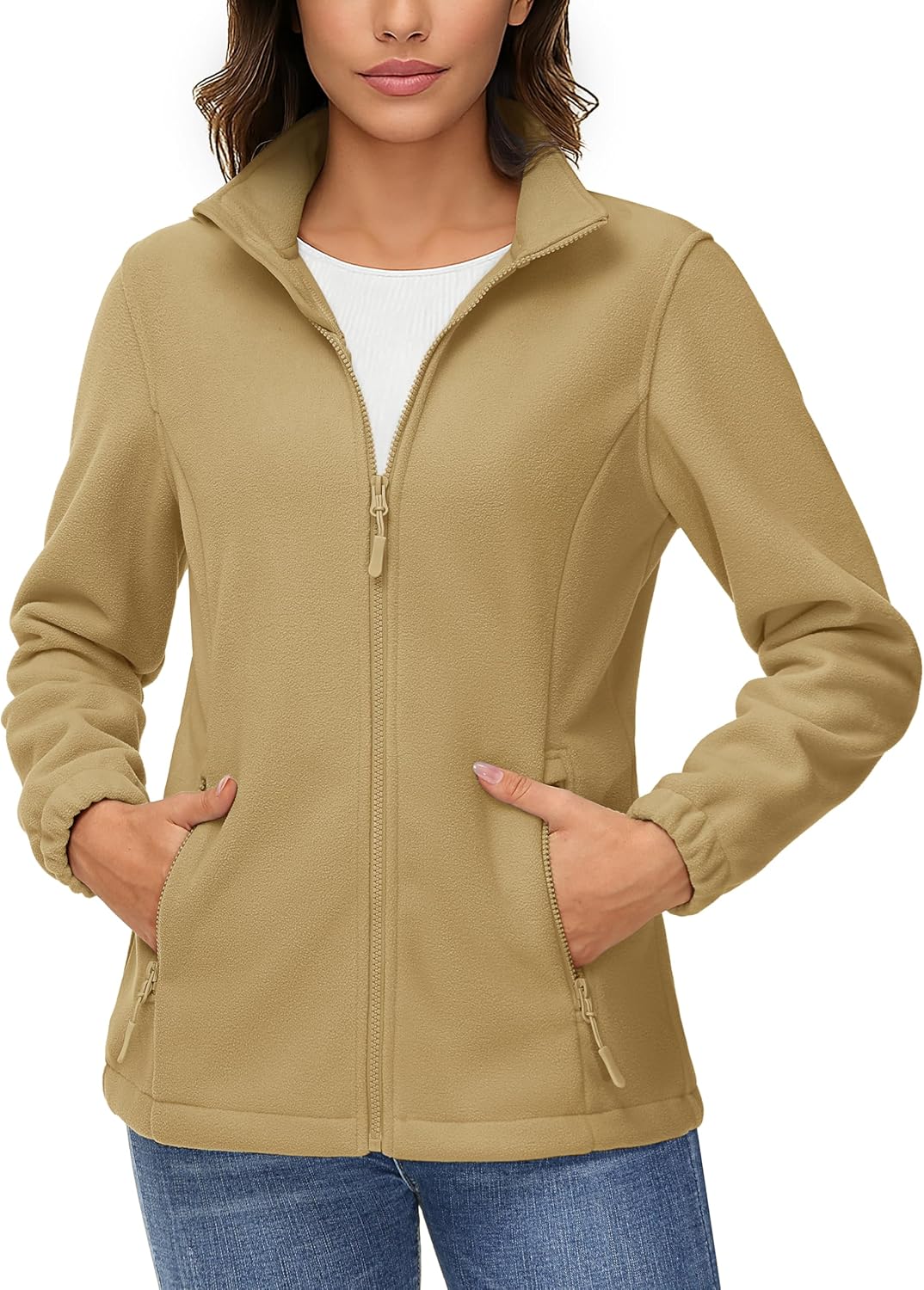 TACVASEN Women's Lightweight Fleece Jacket for Winter Warmth
