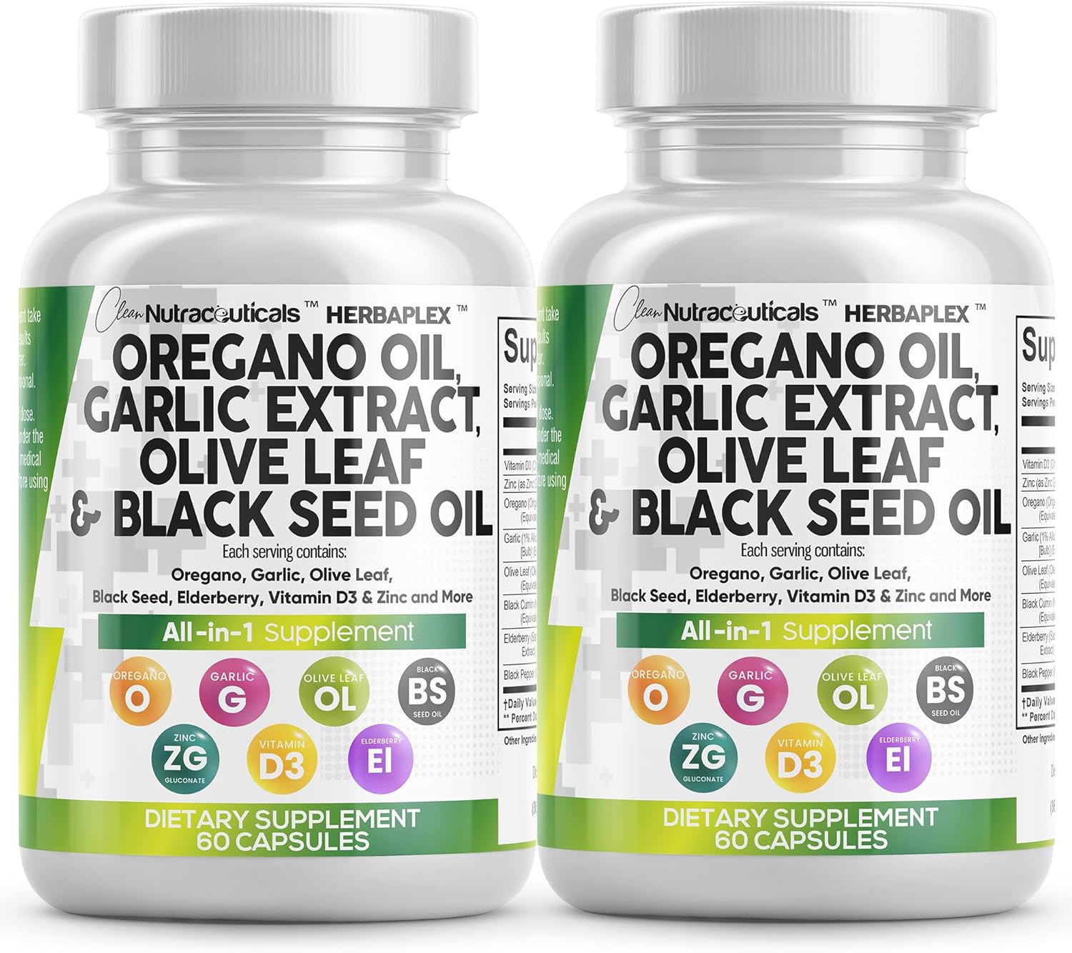 Oregano Oil Garlic Extract Olive Leaf Black Seed Oil Supplement
