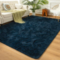 Andecor Shag Area Rug 8x10 ft Navy Blue - Soft Fluffy Plush Rug