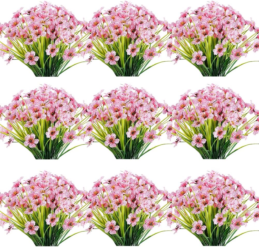 30 Bundles Artificial Flowers Outdoor UV Resistant Fake Flowers