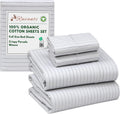 100% Organic Cotton Sheets Full Size - Percale 4-Piece Set
