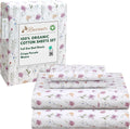 Full Size Organic Cotton Sheets 4-Piece Set - Percale, Deep Pocket