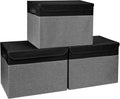 Large 17 in 42 Quart Collapsible Storage Bins with Lids - 3-Pack