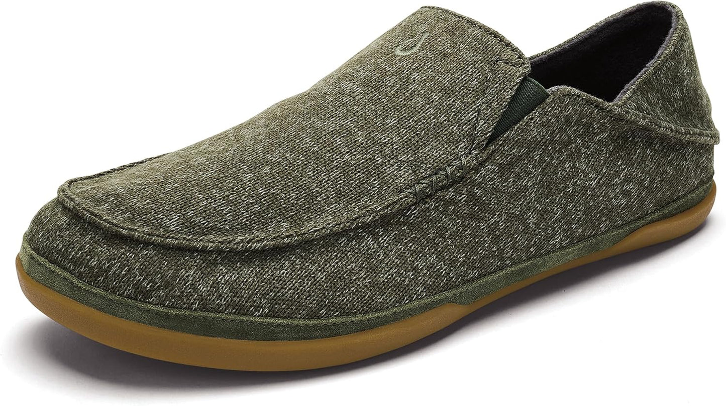 OLUKAI Moloa Hulu Men's Wool-Blend Slippers for Comfort