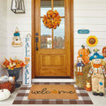 Fall Door Mat Combo Set - Cozy Plaid Entryway Layering