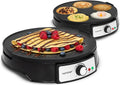NutriChef Electric Crepe Maker 12 in - Reversible Nonstick Griddle