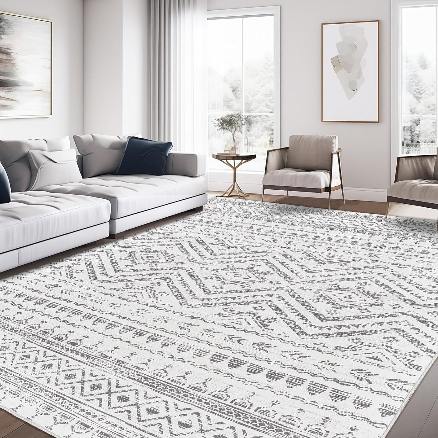 Miukiki 8x10 Area Rug for Living Room - Soft & Washable