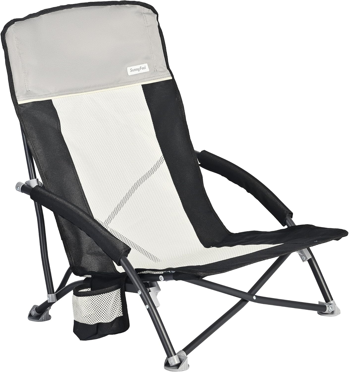 SUNNYFEEL Low Folding Beach Chair for Ultimate Comfort Outdoors