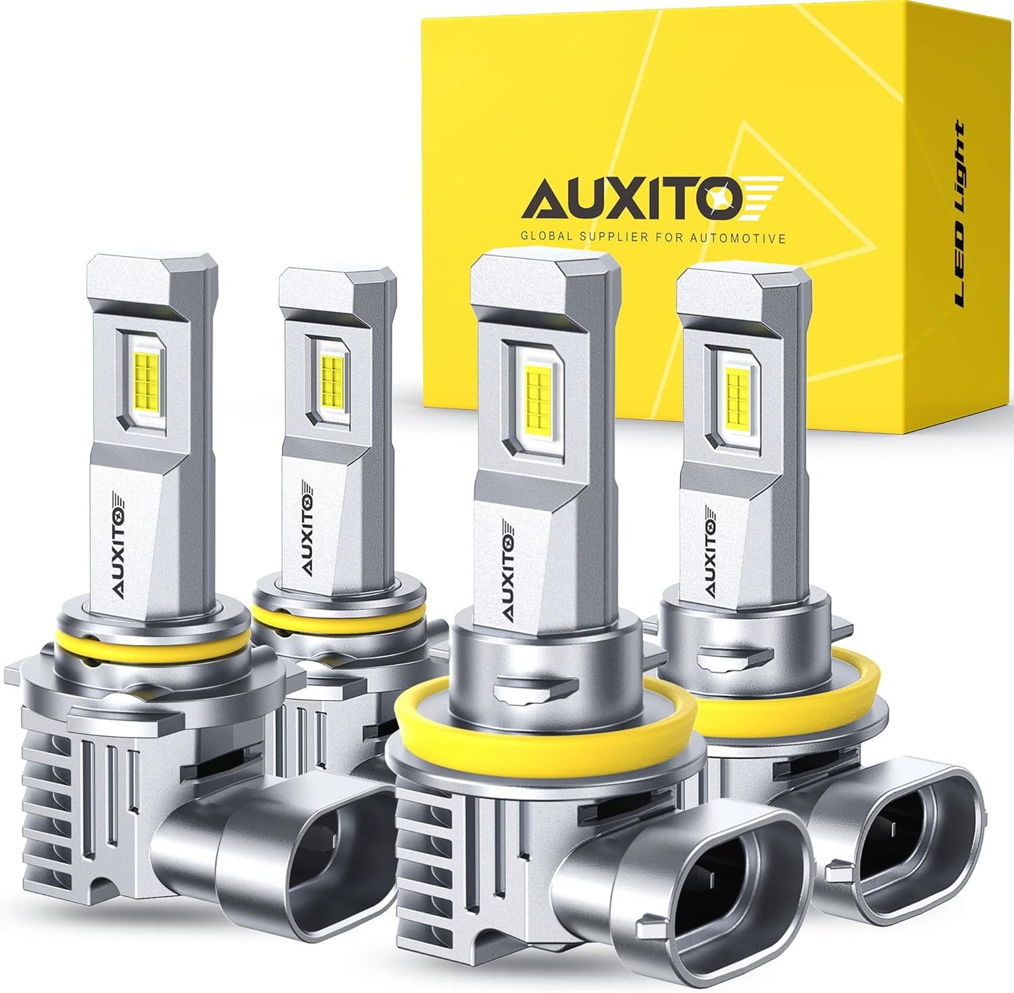AUXITO H11 9005 Light Bulbs Combo for Ultra-Bright Visibility