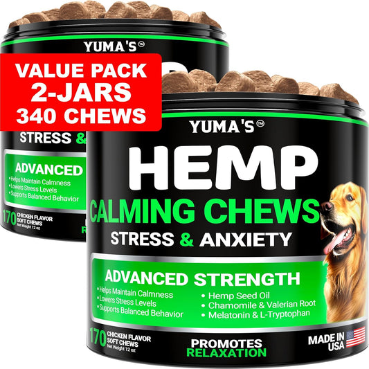 YUMA'S Hemp Calming Chews for Dogs - Natural Anxiety Relief