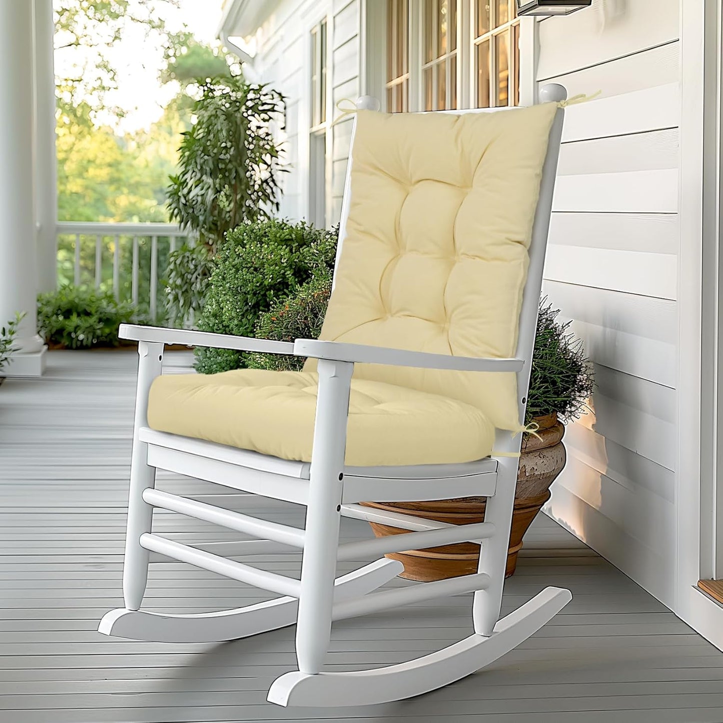Mudilun Rocking Chair Cushion Non-Slip Tufted for Comfort