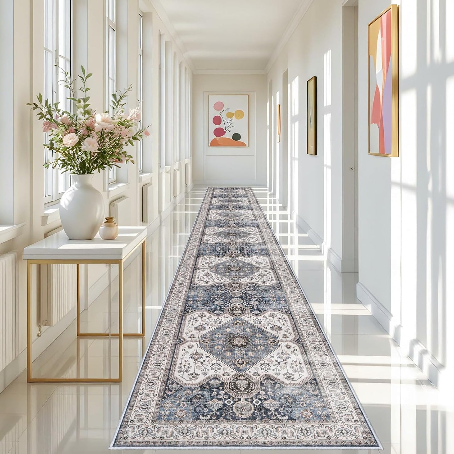 RUUGME Washable 3x20 Runner Rug - Vintage Hallway Carpet
