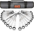 Ratcheting Wrench Set 22-Piece SAE & Metric - Organized Garage Kit