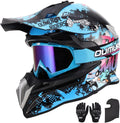 DOT Adult Dirt Bike Helmet with Goggles Gloves & Mask - XL