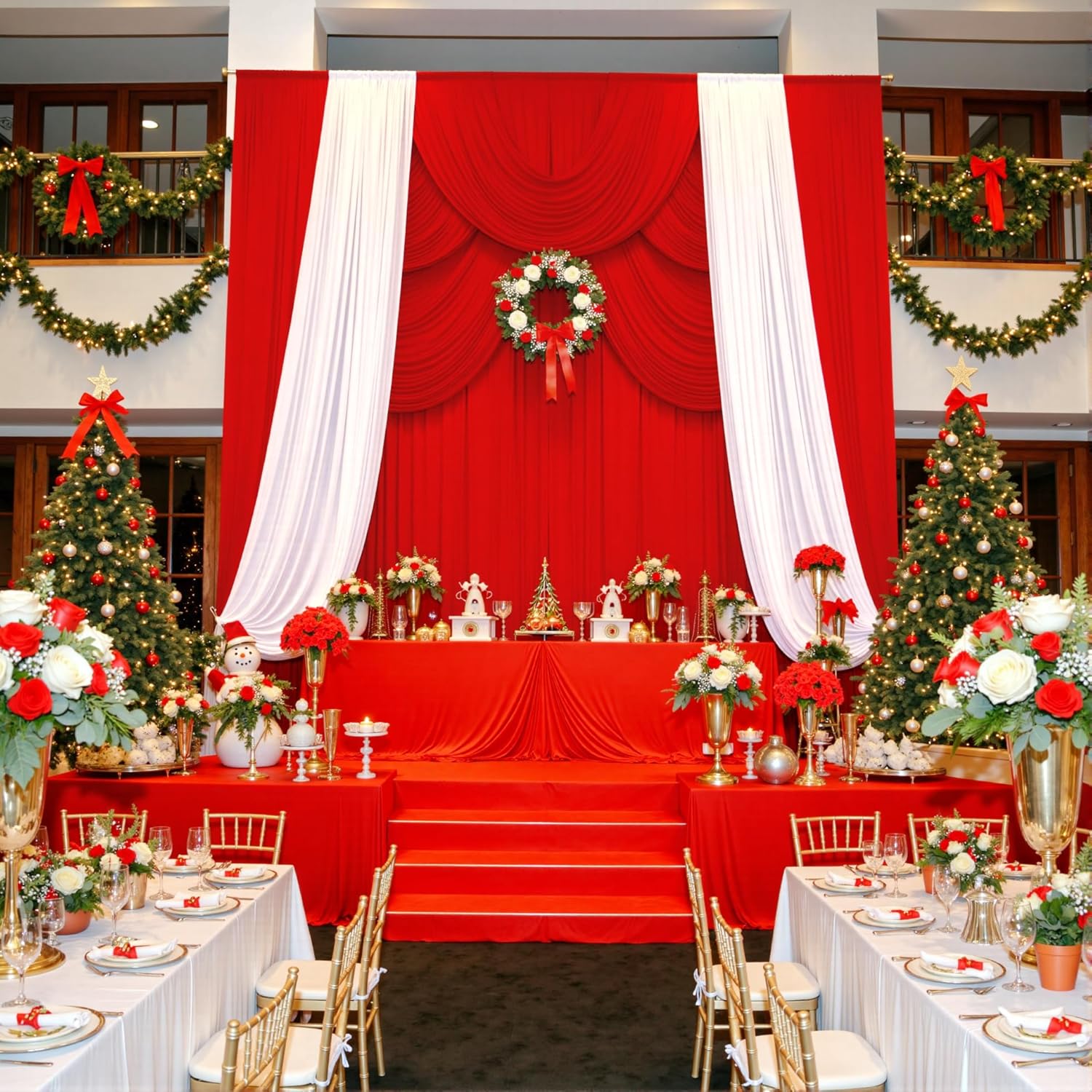 20ft x 15ft Red Backdrop Curtain for Wedding and Party Decor