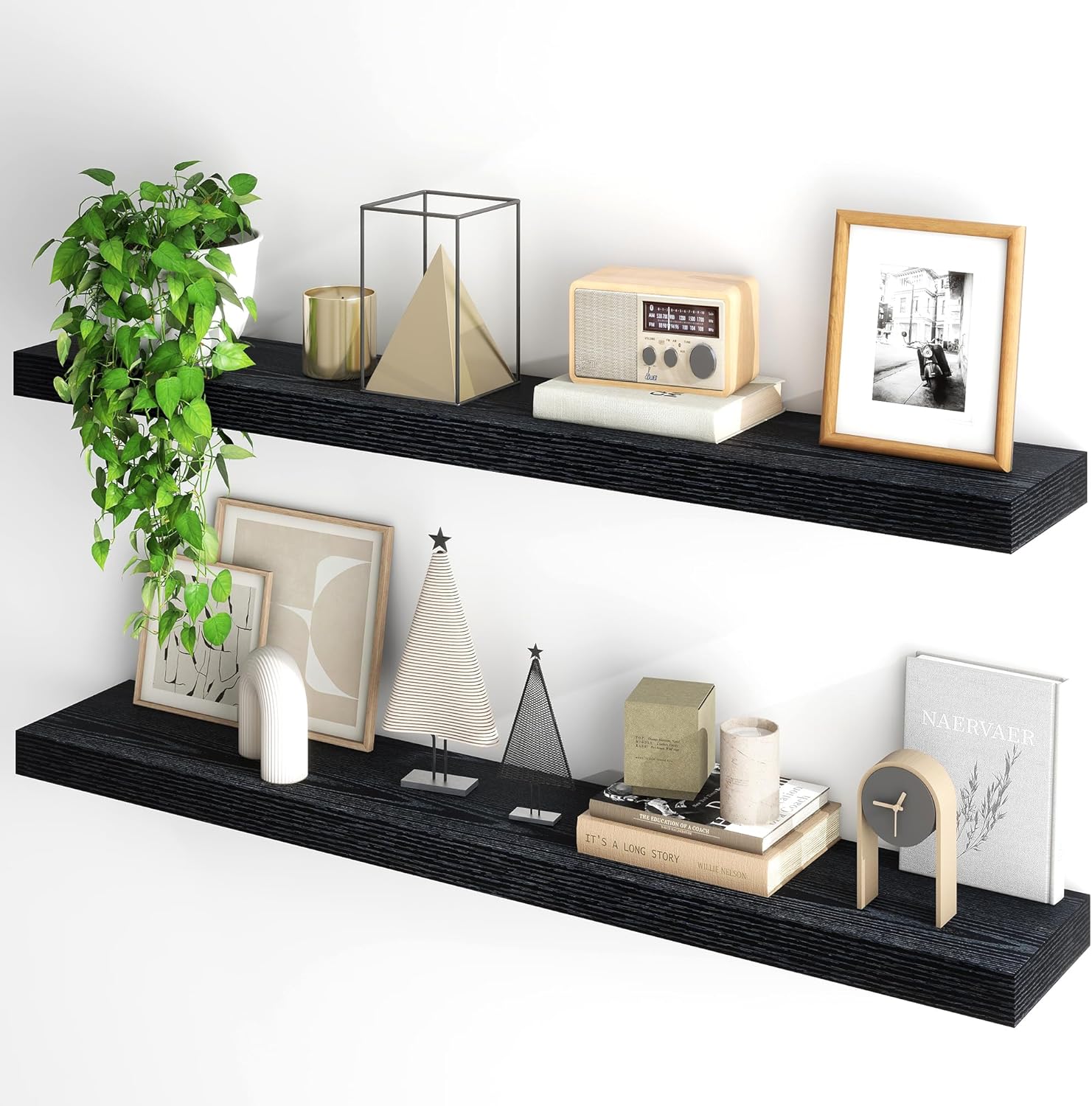 Floating Shelves for Wall - 48Inch Set of 2 by Fun Memories