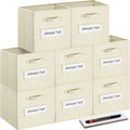 13x13 Storage Cube Bins Set of 8 - Collapsible Fabric Cubby Boxes