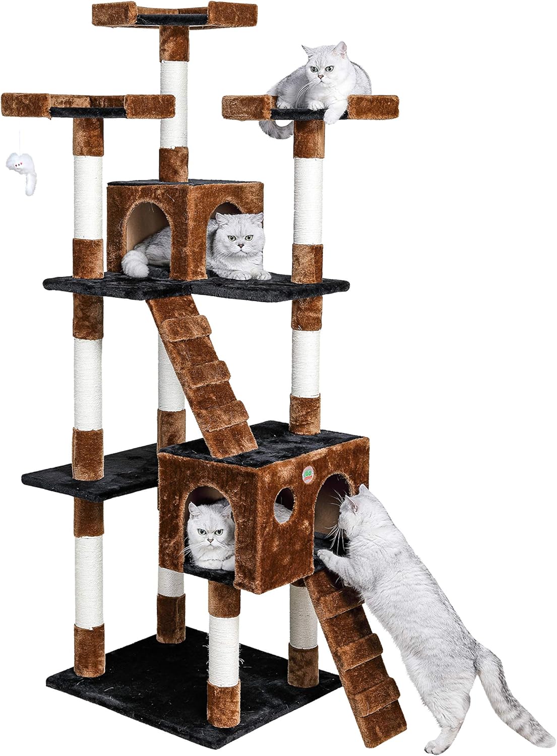 72 Inch Tall Cat Tree Tower with Condos for Indoor Cats