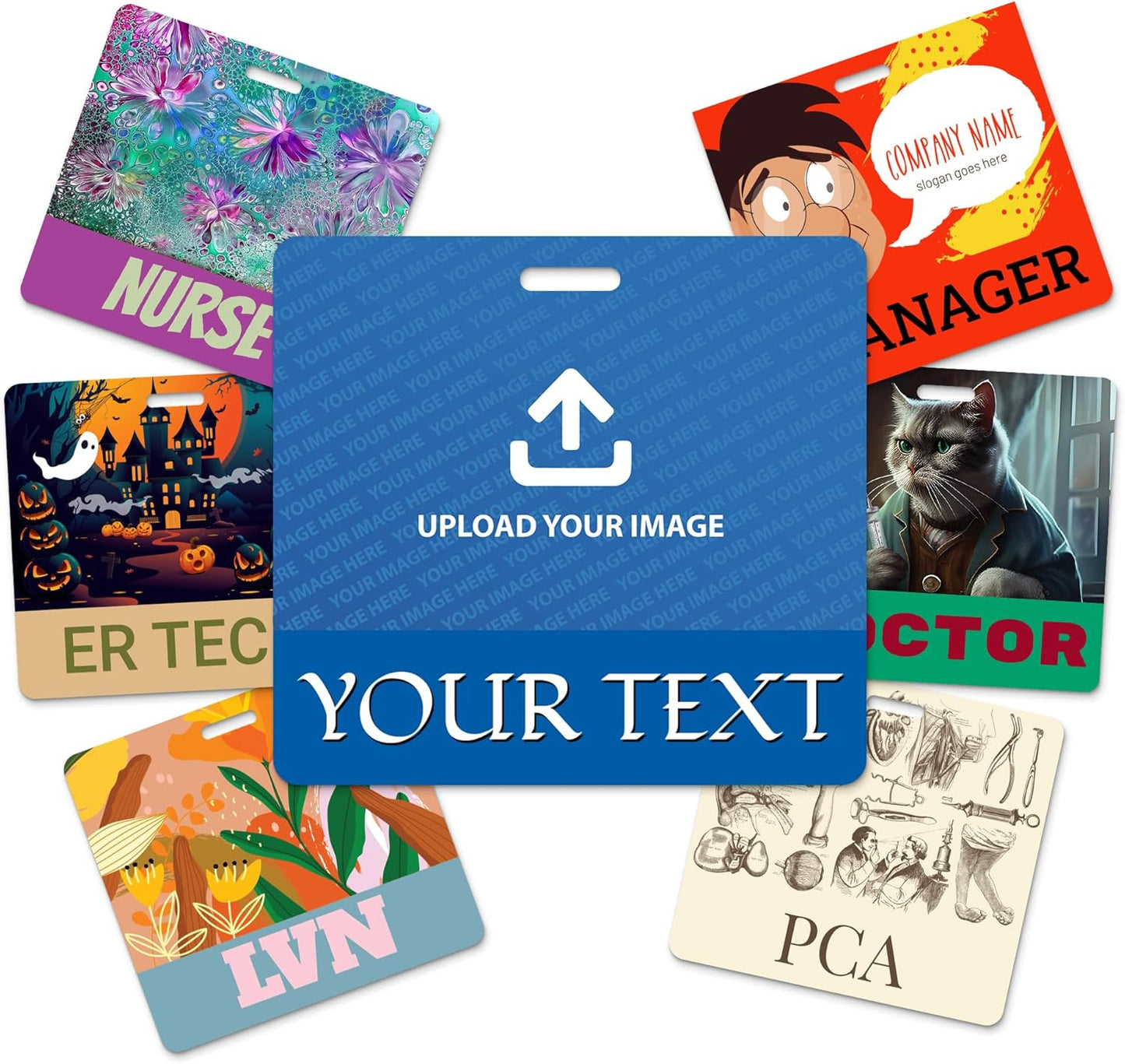 Customizable Horizontal Badge Buddy ID Backer Card for Professionals