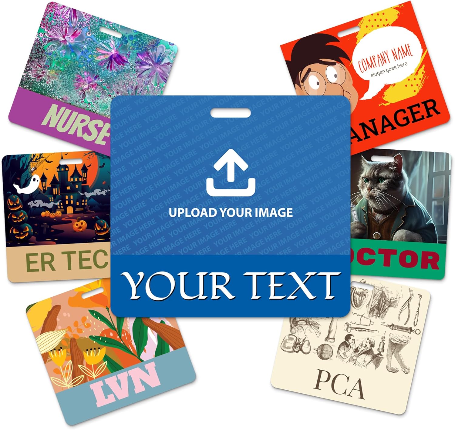 Customizable Horizontal Badge Buddy ID Backer Card for Professionals