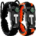 Atomic Bear Paracord Bracelet 2 Pack - Adjustable Survival Gear