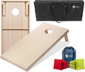 Cornhole Boards 4ftx2ft Solid Wood Set with Carrying Case - Durable