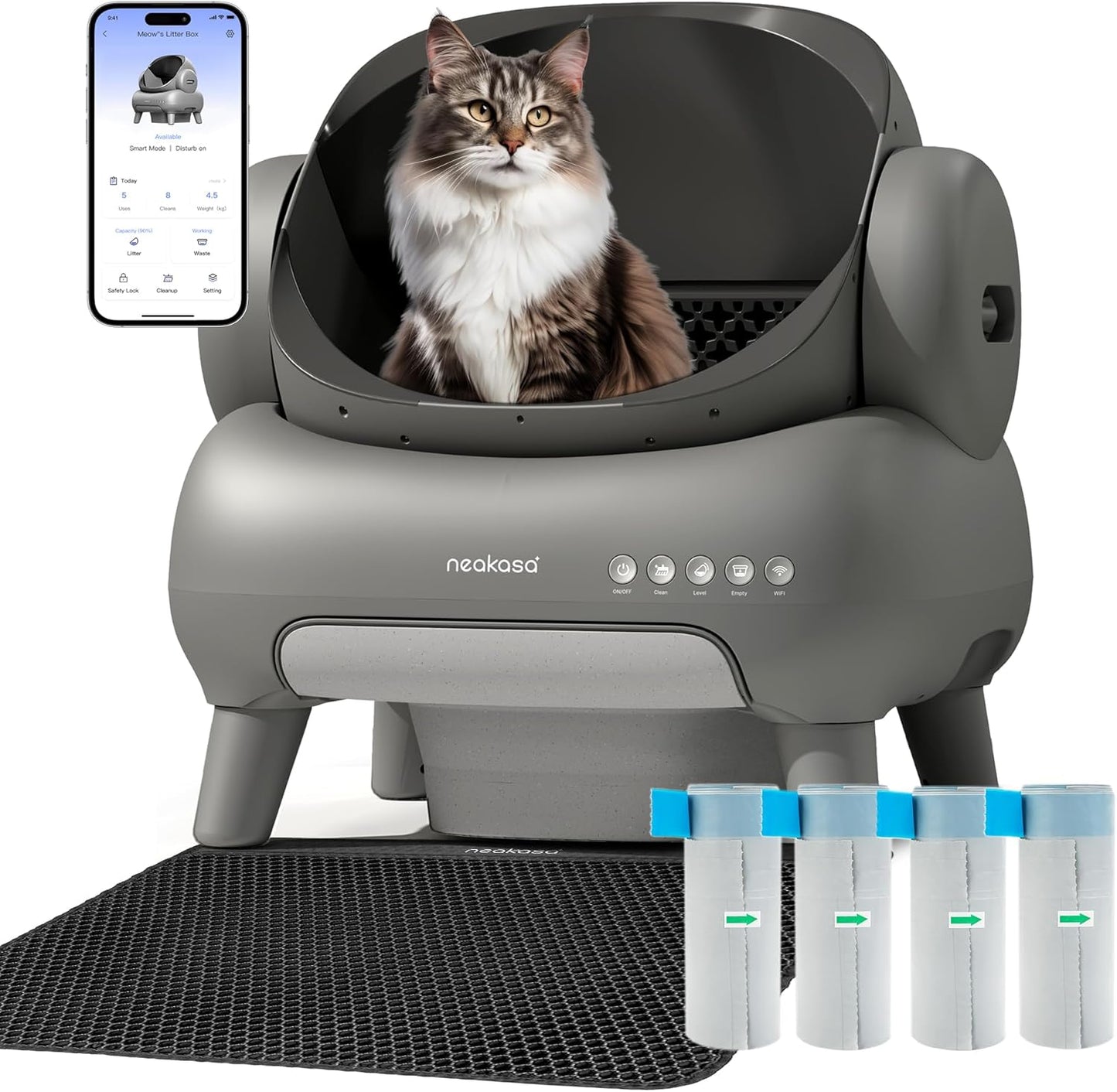 Neakasa M1 Bundle Self-Cleaning Cat Litter Box with APP Control