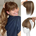 Hair Toppers for Women Real Human Hair 360 Clip-In Bangs - Natural